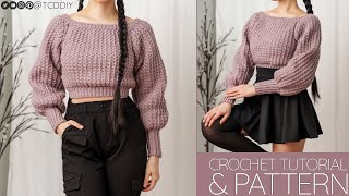 How to Crochet: Balloon Sleeve Sweater | Pattern & Tutorial DIY