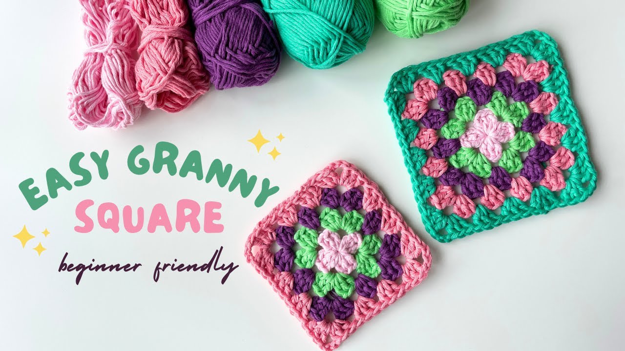 HOW TO CROCHET A BASIC GRANNY SQUARE: Easy Step-by-Step Beginner Tutorial