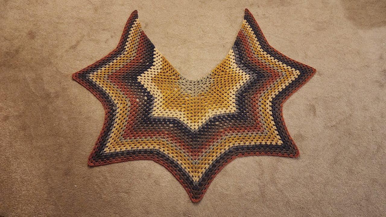 Granny Ripple Crescent Shawl