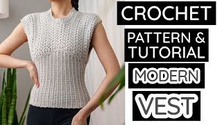 How to Crochet: Modern Vest | Pattern & Tutorial DIY