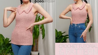 How to Crochet a Collared Vest | Pattern & Tutorial DIY