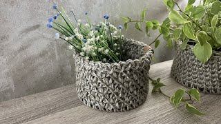 Cachepô redondo em sisal /Cesto redondo/ Cesto rustico /Sisal round basket/ Cachepot