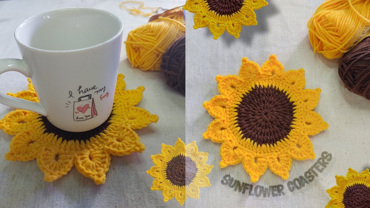 Quick sunflower coaster