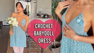 How to Crochet Babydoll Dress! |ALL SIZES~ Crochet Dress Tutorial