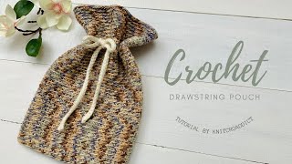 Crochet Drawstring Pouch Tutorial / Cute Crochet Projects for Beginners