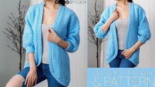 How to Crochet: Herringbone Cardigan | Pattern & Tutorial DIY