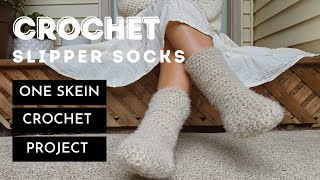Crochet slipper socks pattern/ Crochet Xmas gift ideas/ FREE pattern