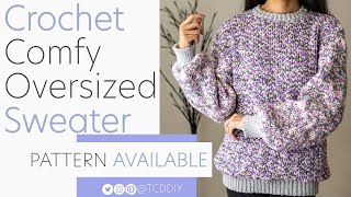Crochet Comfy Oversized Sweater | Pattern & Tutorial DIY
