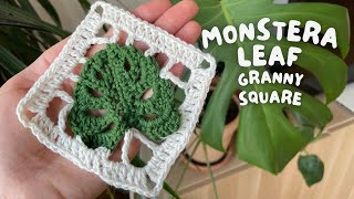 🌿 MONSTERA LEAF GRANNY SQUARE | beginner friendly pattern