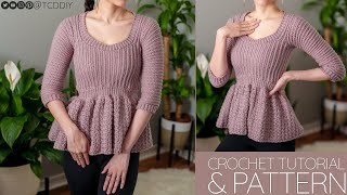 How to Crochet a Peplum Top | Pattern & Tutorial DIY