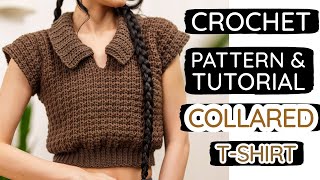 How to Crochet a Stylish Collared T-Shirt | Pattern & Tutorial DIY