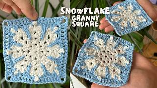 ❄️ SNOWFLAKE GRANNY SQUARE | beginner friendly tutorial