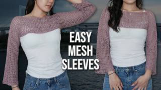 Easy Crochet Shrug Tutorial | Mesh Sleeves