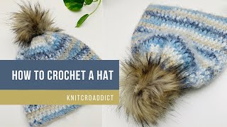 How to Crochet a Winter Hat / Crochet Beanie Hat for beginners