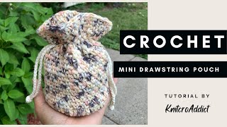 Make a Crochet Mini Drawstring Pouch from scrap yarn! Crochet gift ideas FREE crochet Gift Patterns🤔
