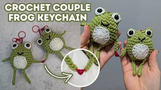 Crochet Gift Idea Tutorial: Frog Keychain with Magnetic Heart | Brunaticality