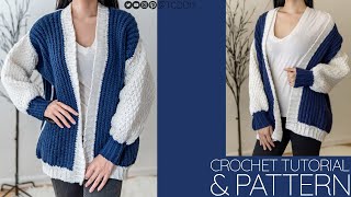 How to Crochet an Oversized Cardigan Sweater | Pattern & Tutorial DIY