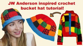Patchwork bucket hat inspired by JW ANDERSON’s cardigan! TUTORIAL
