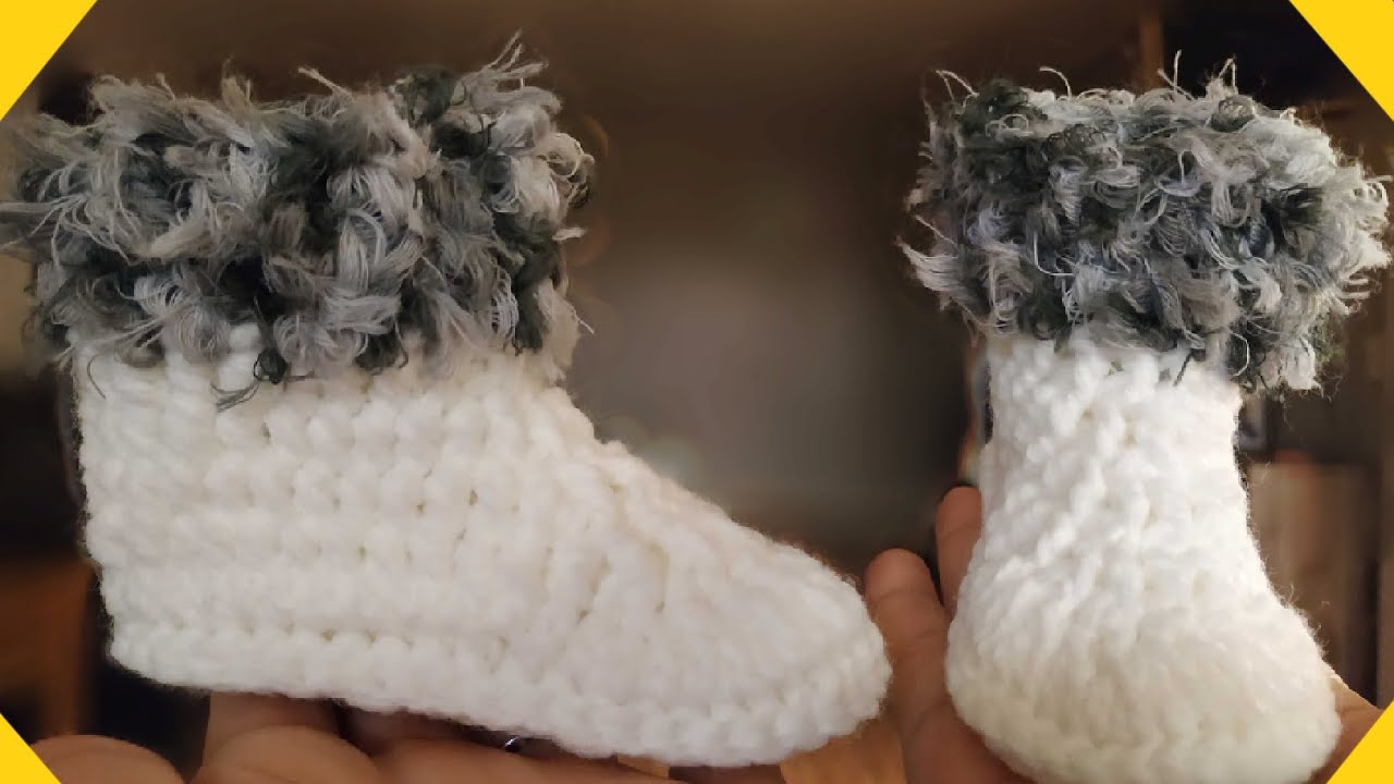 Fur Trim Baby Booties