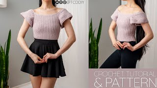 How to Crochet a Boat Neck Ruffle Top | Pattern & Tutorial DIY