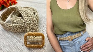 Cinto de croche lindo e fácil de fazer/  Crochet belt tutorial / Ponto espinha de peixe