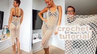 CROCHET BEACH DRESS TUTORIAL | how to make a crochet dress | crochet lace dress pattern ♥️