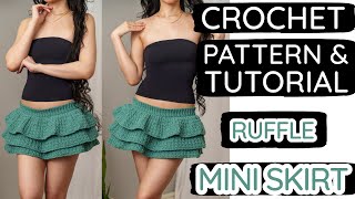 How to Crochet a Tiered Ruffle Mini Skirt | Pattern & Tutorial DIY
