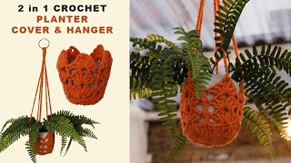 Plant Hanger DIY | | 2 in 1 crochet planter cover or hanger
