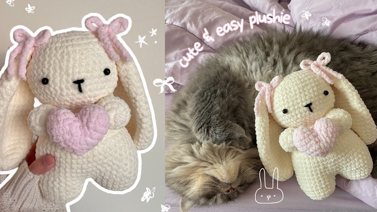 cute bunny holding a heart