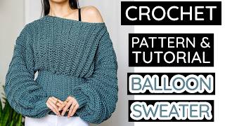 Crochet This Bold Off Shoulder Sweater Easily | Pattern & Tutorial #643