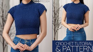 How to Crochet: Mock Neck T Shirt | Pattern & Tutorial DIY