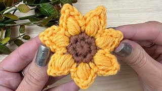 Girassol de crochê, rápido, fácil e lindo! Flor girassol em crochê para aplicação/ Crochet sunflower