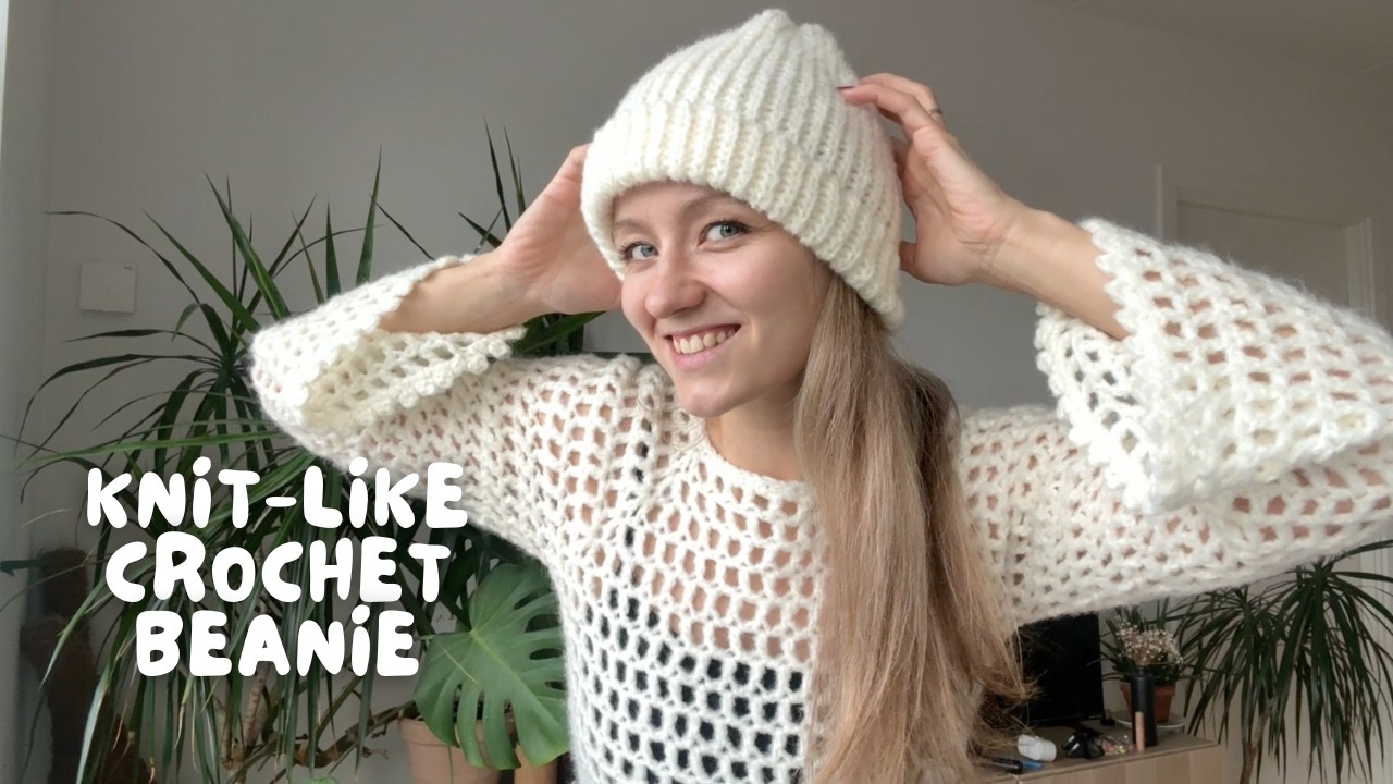CROCHET KNIT-LIKE BEANIE | easiest beginner-friendly tutorial