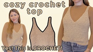 Crochet top tutorial | DIY | Trendy 'Cozy' Top but in CROCHET!