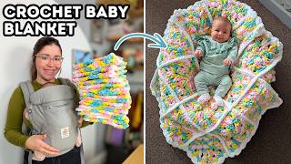 Crochet Baby Blanket Pattern for Beginners - The quickest way to crochet a baby blanket!