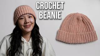 Crochet Ribbed Beanie Tutorial | Knit-Look Crochet Beanie