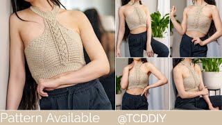 How to Crochet: Cable Stitch Crop Top | Pattern & Tutorial DIY