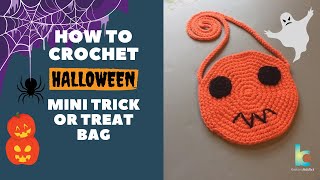 How to crochet : Mini Halloween Trick-or-Treat bag 👻
