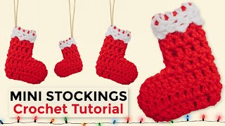 Mini crochet stockings in under 10 minutes! Christmas Crochet With Me! 🎄