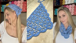 How to make a crochet bandana / Crochet scarf / Crochet bandana #trend #crochet