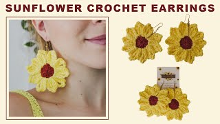 This crochet sells amazingly during summertime! | Sunflower Crochet Earrings Tutorial