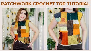 Easy Crochet Top | Patchwork Top | Patchwork Crochet Top Tutorial | DIY