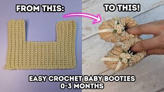 How to Crochet Baby Shoes 0-3 Months | Crochet Baby Booties Pattern | Beginner Crochet Pattern