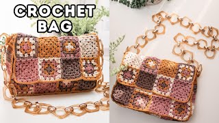 Crochet Granny Square Bag Tutorial | Super easy step by step!