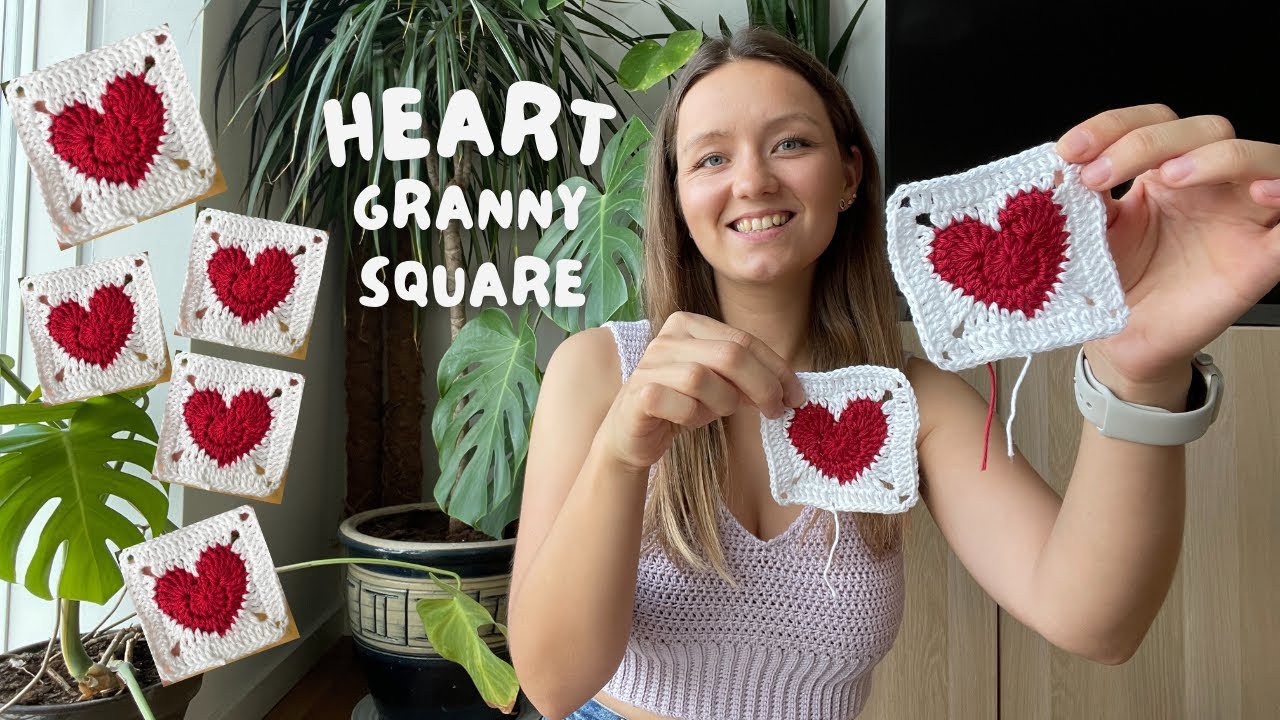 CROCHET HEART GRANNY SQUARE | Easy Beginner Step-by-Step Tutorial ❤️
