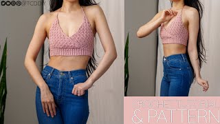 How to Crochet: Wrap Top Halter Bralette | Pattern & Tutorial DIY