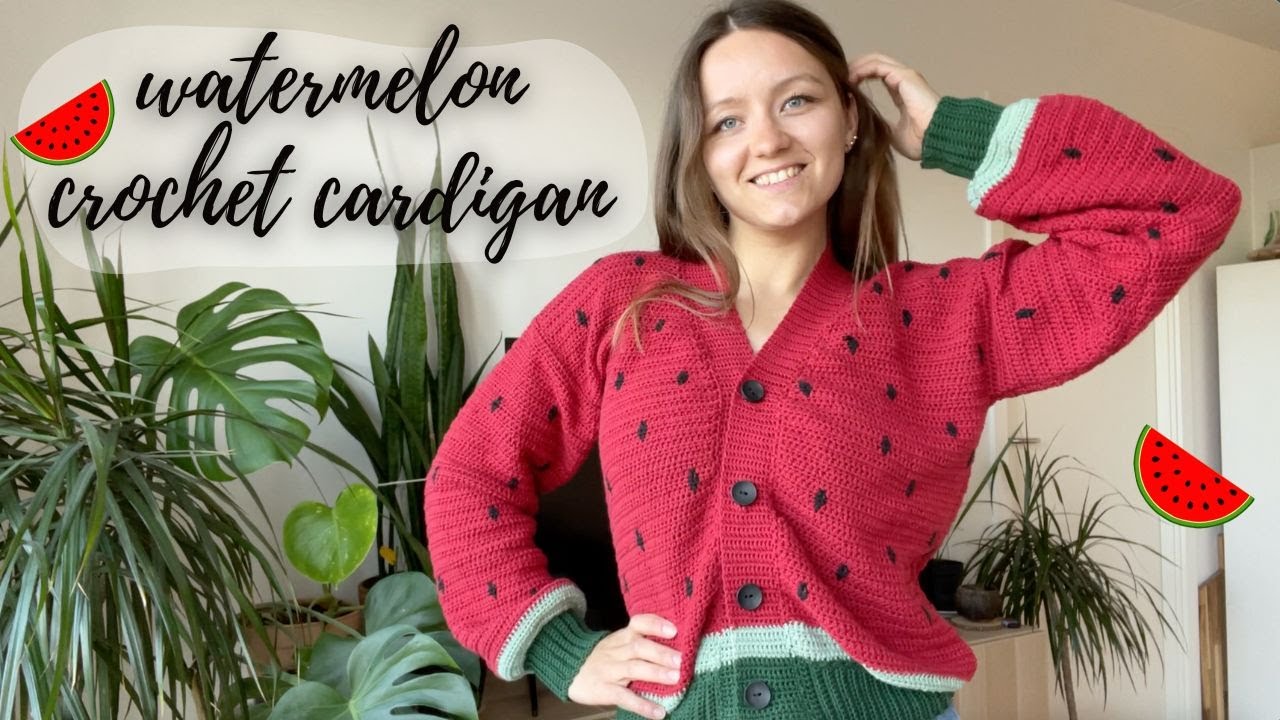 🍉 DIY Watermelon Crochet Cardigan Tutorial 🍉 | Beginner Friendly Pattern & Full Step-by-Step Guide