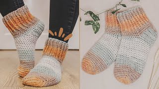 How to crochet socks EASY tutorial | DIY Beginner friendly CROCHET TUTORIAL