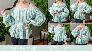 How to Crochet a Peplum Sweater | Pattern & Tutorial DIY