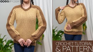How to Crochet a Comfy V Neck Sweater | Pattern & Tutorial DIY